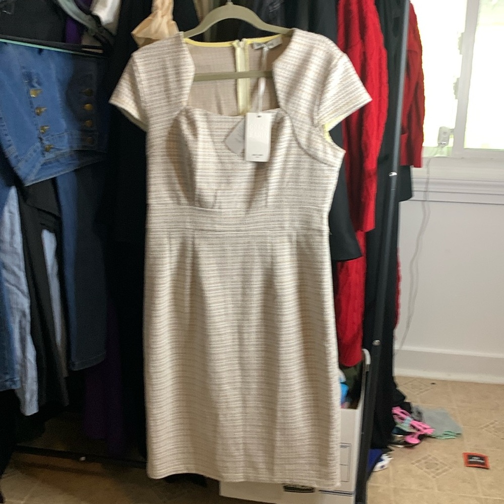 Grace Karen tweed caped sleeve dress T length